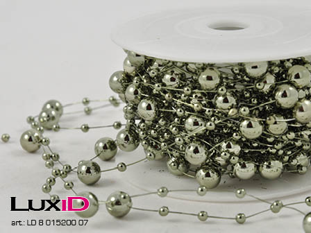 Metalized Round beads 07 grijs/groen 8mm x 10m
